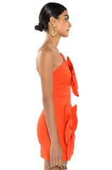 GEMMA FLORAL DETAIL ONE SHOULDER MINI DRESS