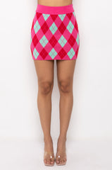 GET A CLUE KNIT MINI SKIRT