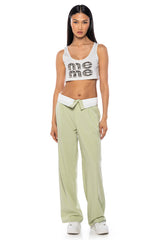 SERENA FOLD OVER WAIST WIDE LEG TROUSER