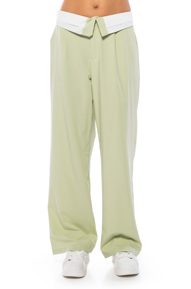 SERENA FOLD OVER WAIST WIDE LEG TROUSER