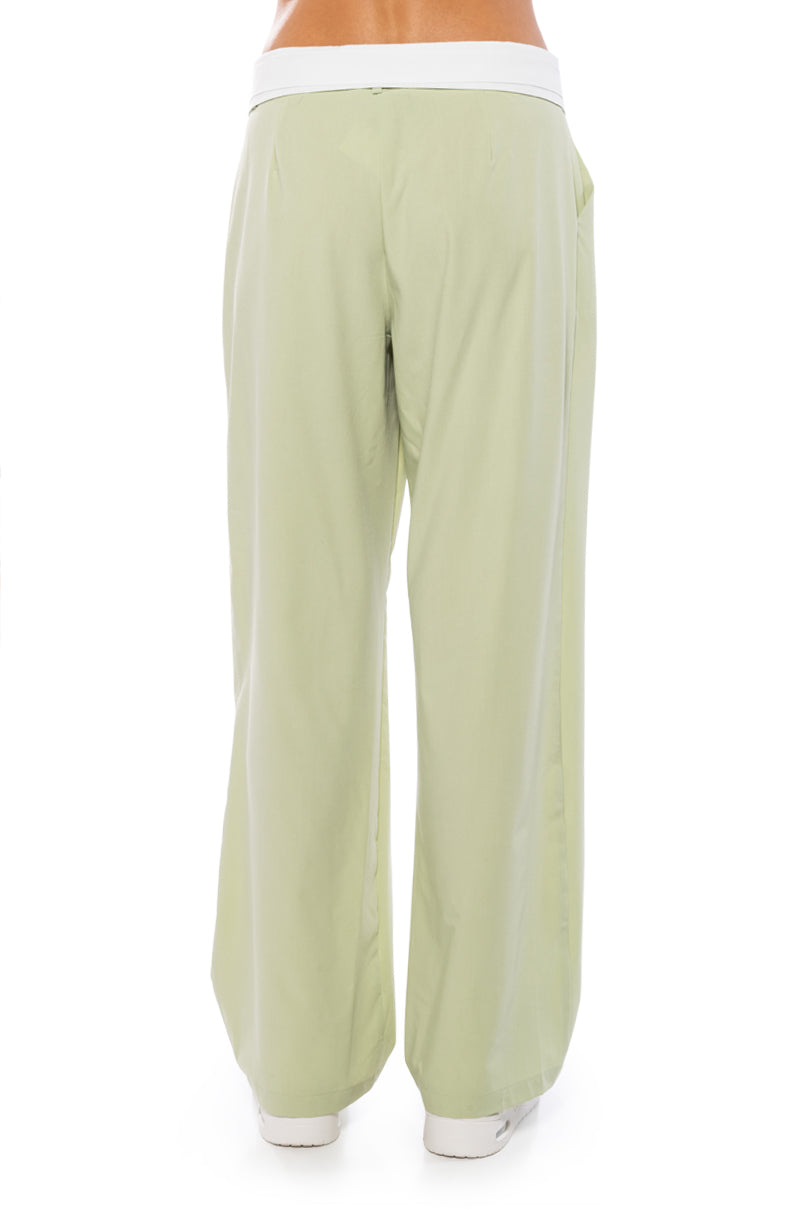 SERENA FOLD OVER WAIST WIDE LEG TROUSER