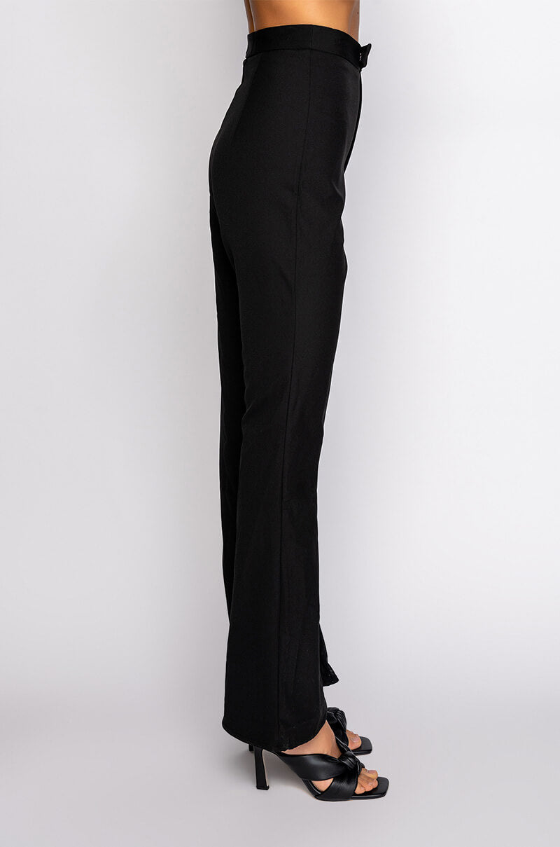 GET YOU GOING HIGH SLIT WIDE LEG TROUSERS