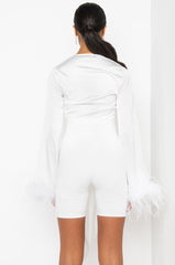 GIA GIA TIE FRONT FEATHER DETAIL TOP