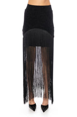 GLIMPSE OF ME FRINGE MINI SKIRT