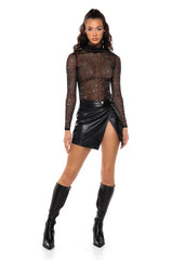 GLITZ AND GLAM LONG SLEEVE EMBELLISHED MESH TOP