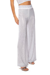 GLITZY RHINESTONE MESH PALAZZO PANT
