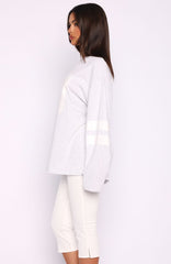 Playing Ball Oversized Long Sleeve Tee Grey Marle