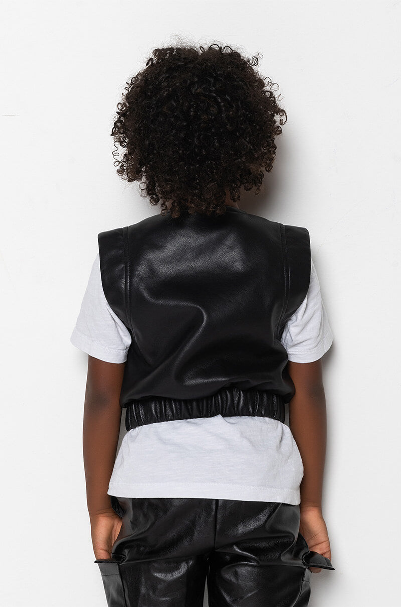 GOT IT FROM MY MAMA PLEATHER UTILITY VEST