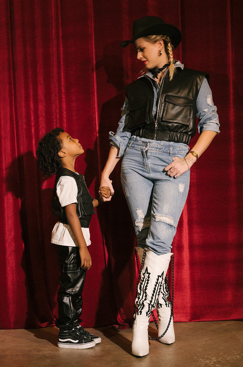 GOT IT FROM MY MAMA PLEATHER UTILITY VEST