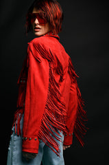 GRACELAND FAUX SUEDE FRINGE JACKET