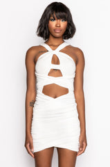 GREEK GODDESS WRAP TOP SLINKY DRESS