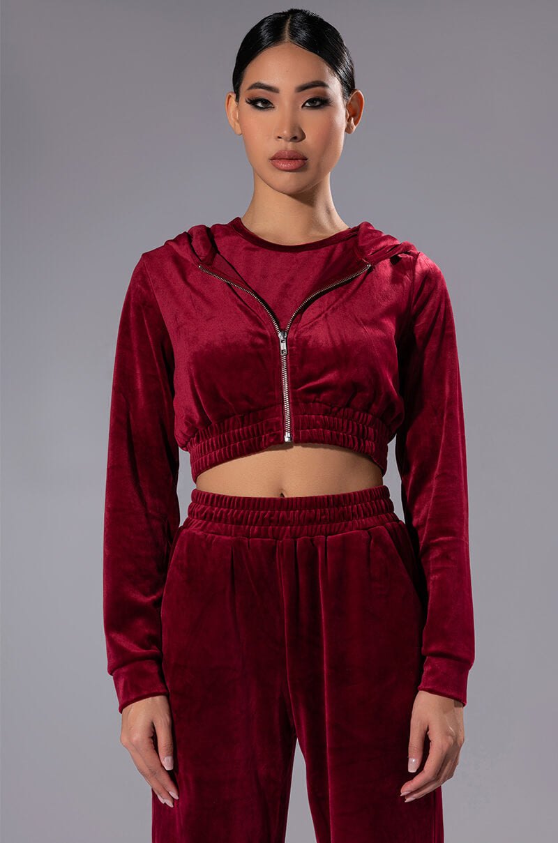 GRETCHEN ZIP UP CROPPED HOODIE