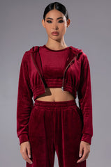 GRETCHEN ZIP UP CROPPED HOODIE