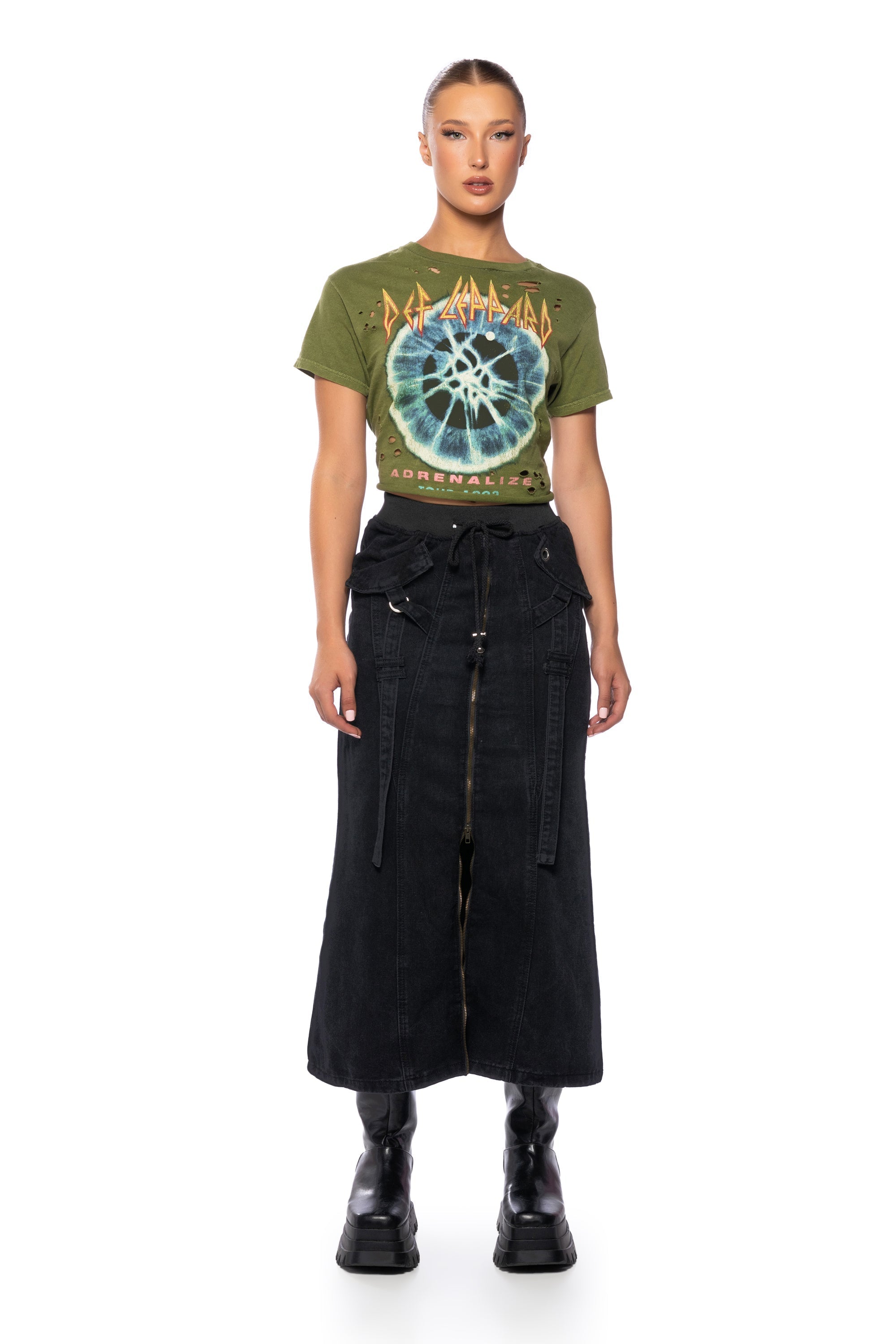 GRUNGEY CARGO MIDI SKIRT