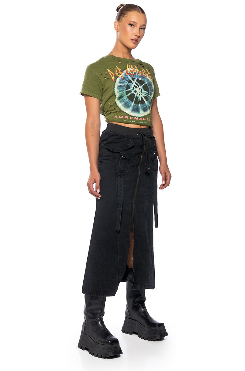 GRUNGEY CARGO MIDI SKIRT