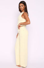 Kalaya Mid Rise Wide Leg Jeans Lemon Wash