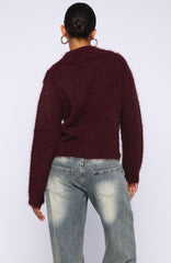 Chill Luxe Knit Cardigan Merlot