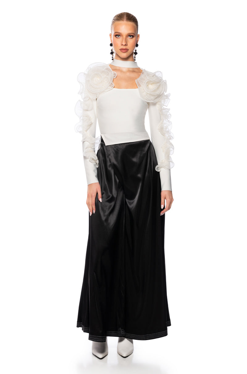 HARLOW RUFFLED SLEEVE BANDAGE TOP