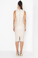 HEADING OUT MIDI MOCK NECK DRESS