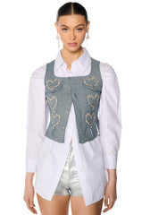 HEART ON DENIM VEST