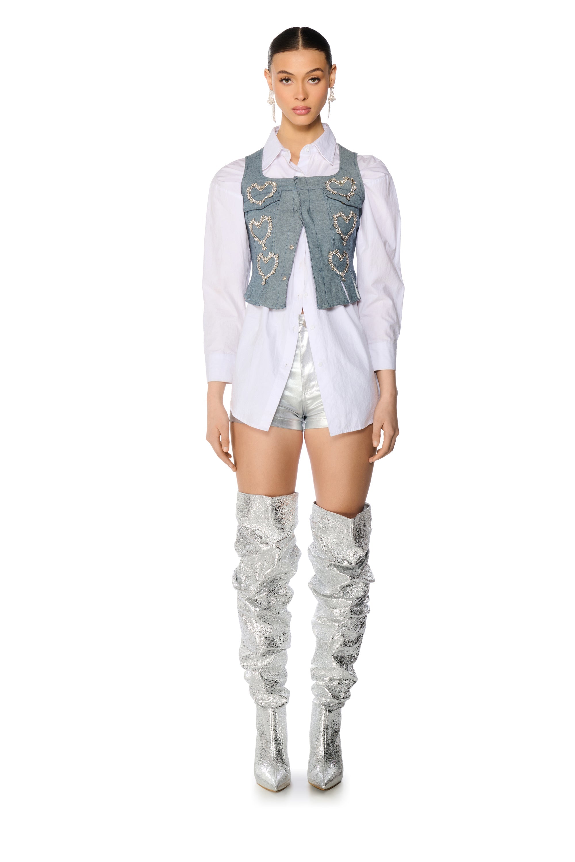 HEART ON DENIM VEST