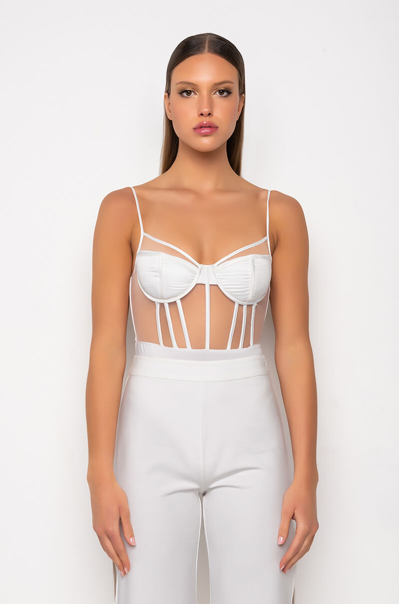 HERA CORSETED MESH BODYSUIT