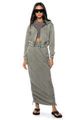 HURRICANE POCKET DETAIL MIDI SKIRT