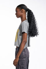 HERE FOR THE GOOD TIMES CROPPED CREW NECK TSHIRT