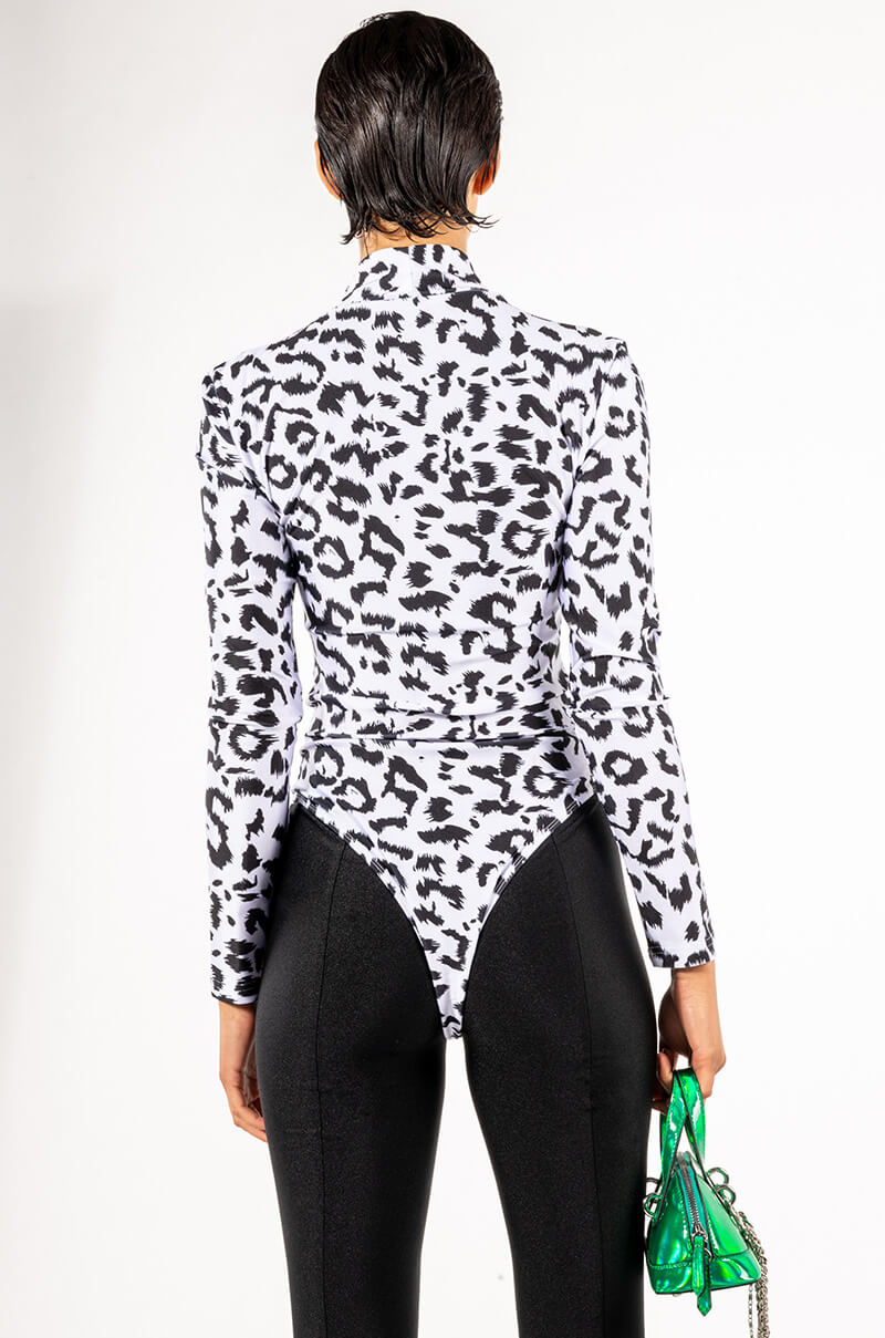 HERE KITTY KITTY LONG SLEEVE MOCK NECK CHEEKY BODYSUIT