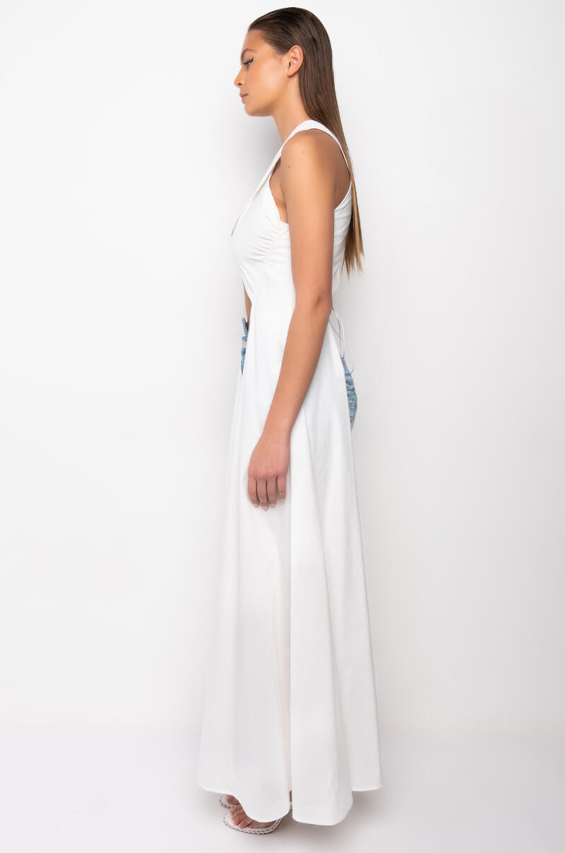 HEROINE HIGH LOW SLEEVELESS POPLIN BLOUSE