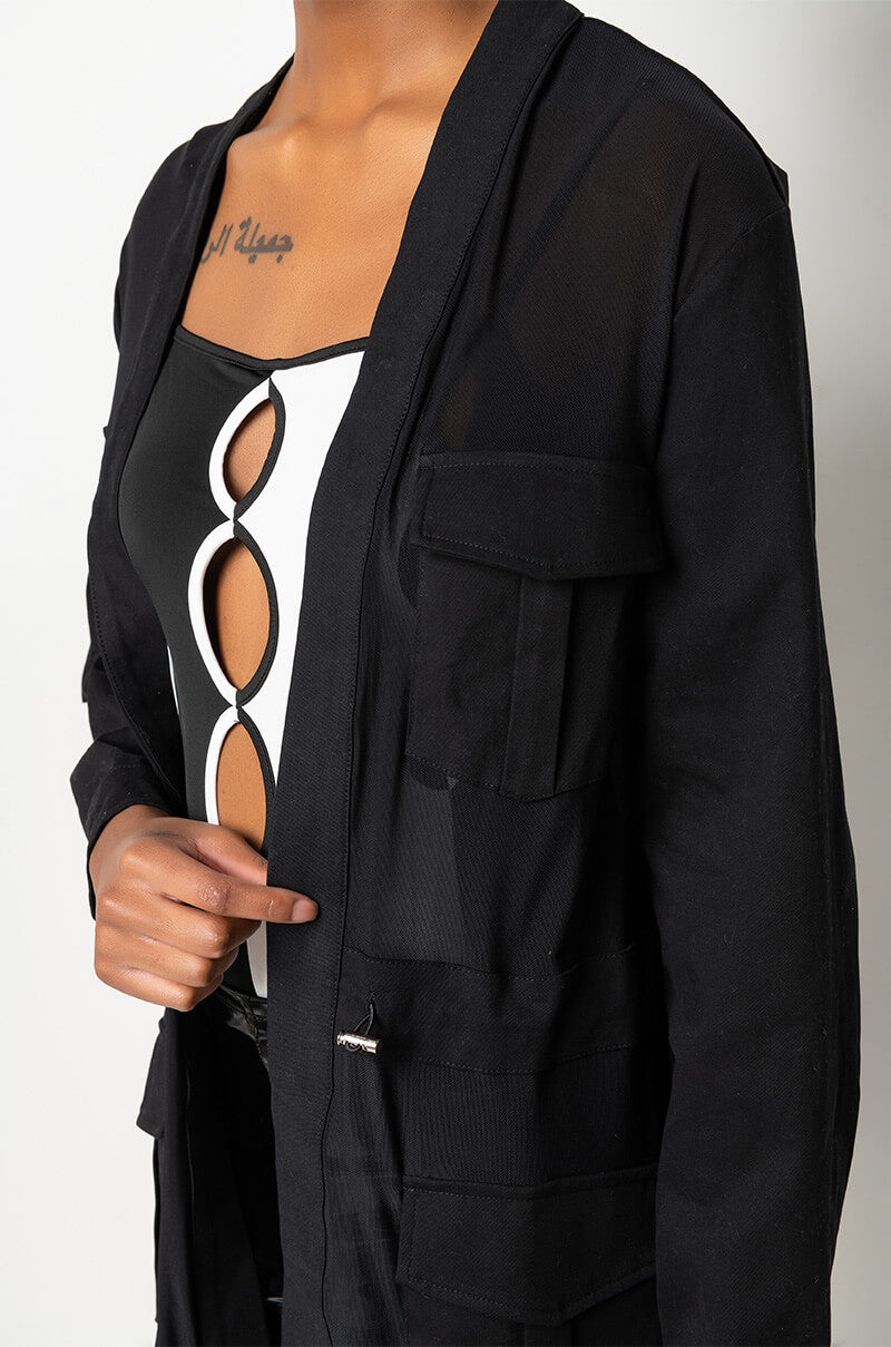 HEY NOW MESH BLAZER DUSTER