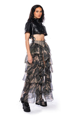 HIDDEN MOVES TIERED HIGH LOW SKIRT