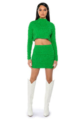 HIGHLIGHT OF YOUR DAY TEXTURED MINI SKIRT