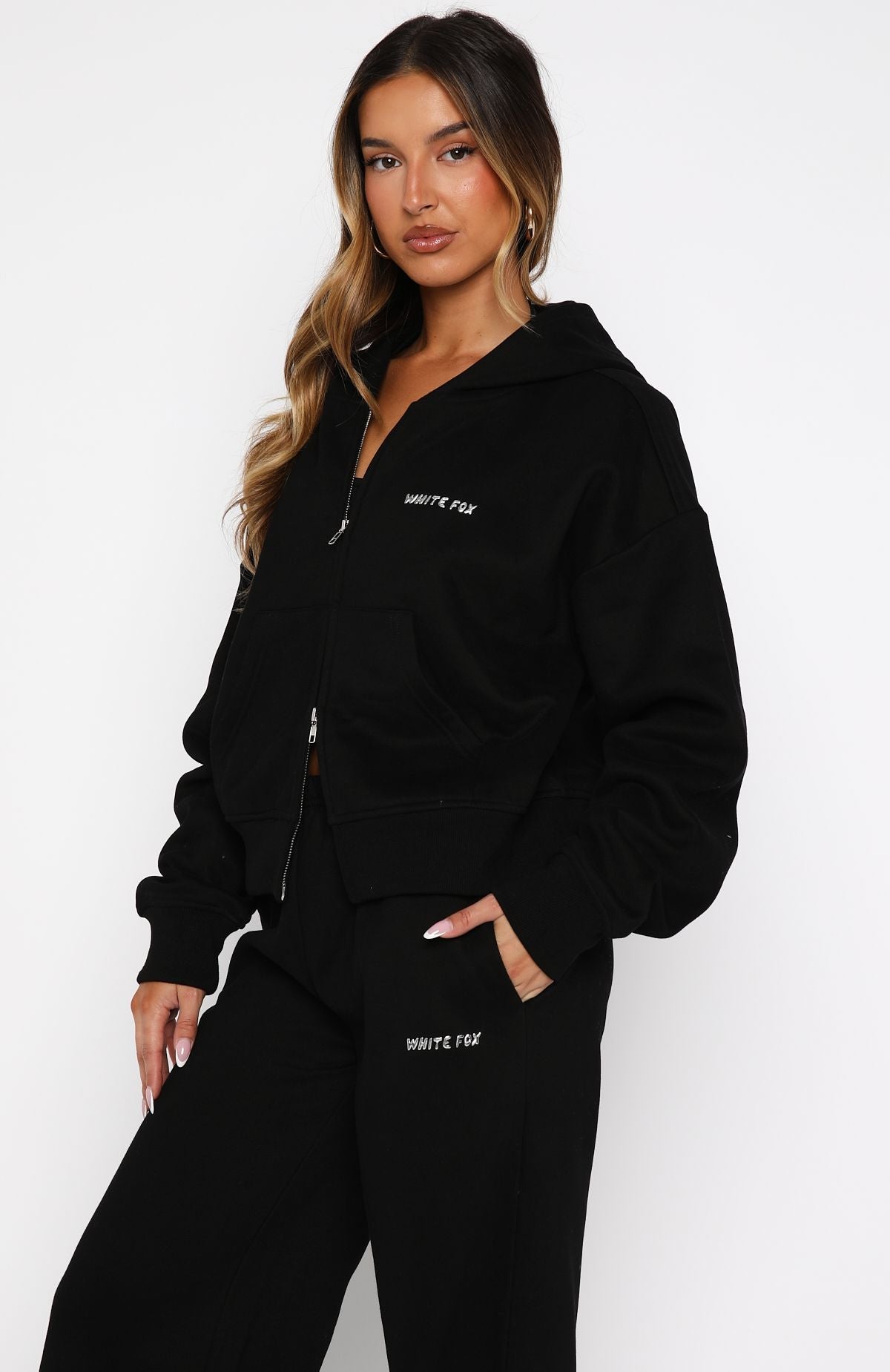 Test Drive Boxy Zip Front Hoodie Black
