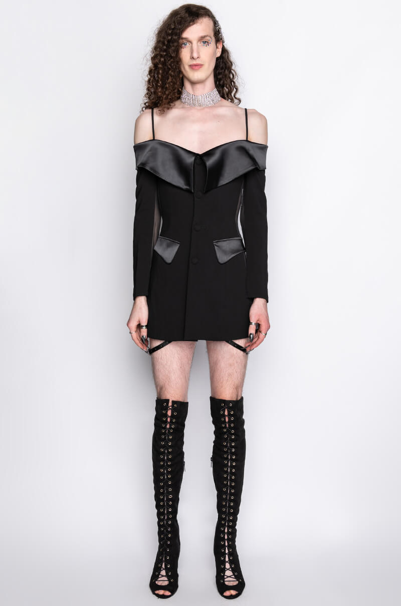 I AM ME FLO OFF THE SHOULDER FASHION BLAZER