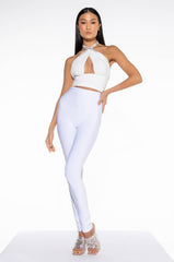 I CAN SHOW YOU THE WORLD RHINESTONE MESH HALTER CROP TOP
