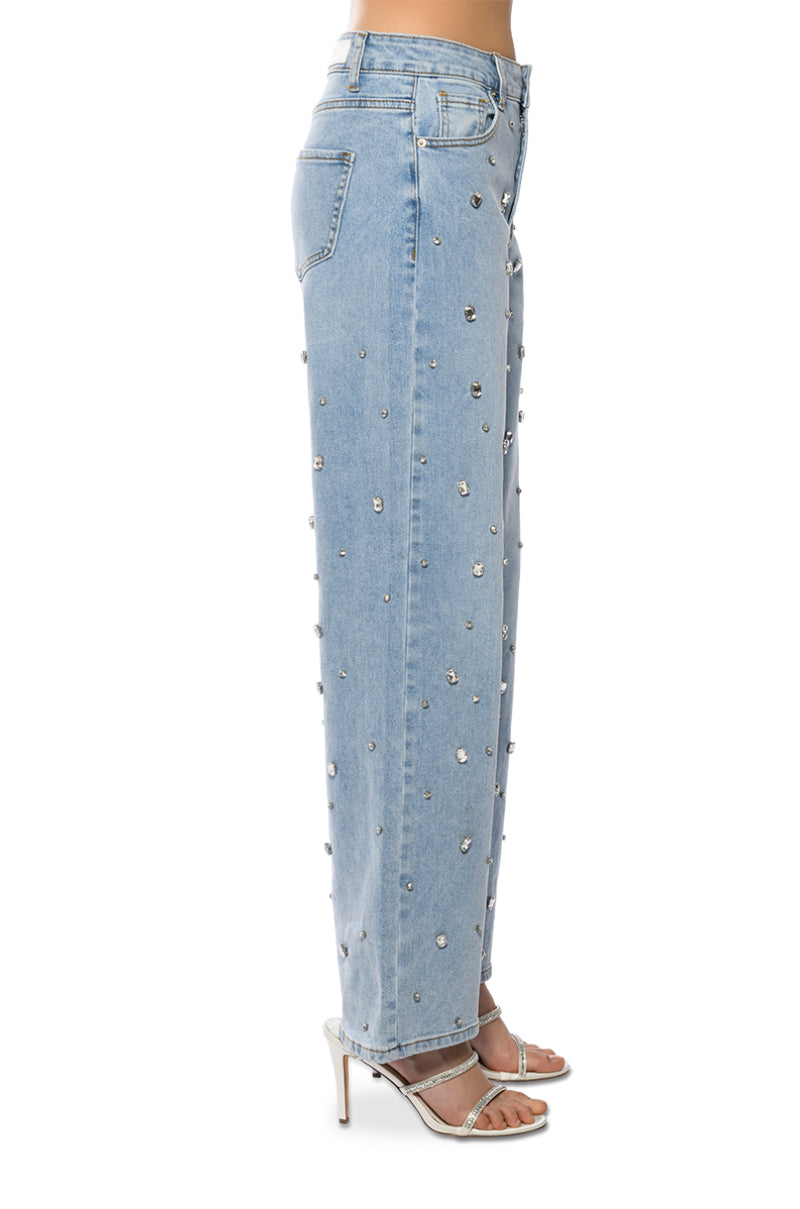 I SHINE RHINESTONE WIDE LEG