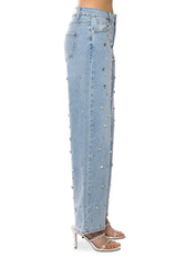 I SHINE RHINESTONE WIDE LEG