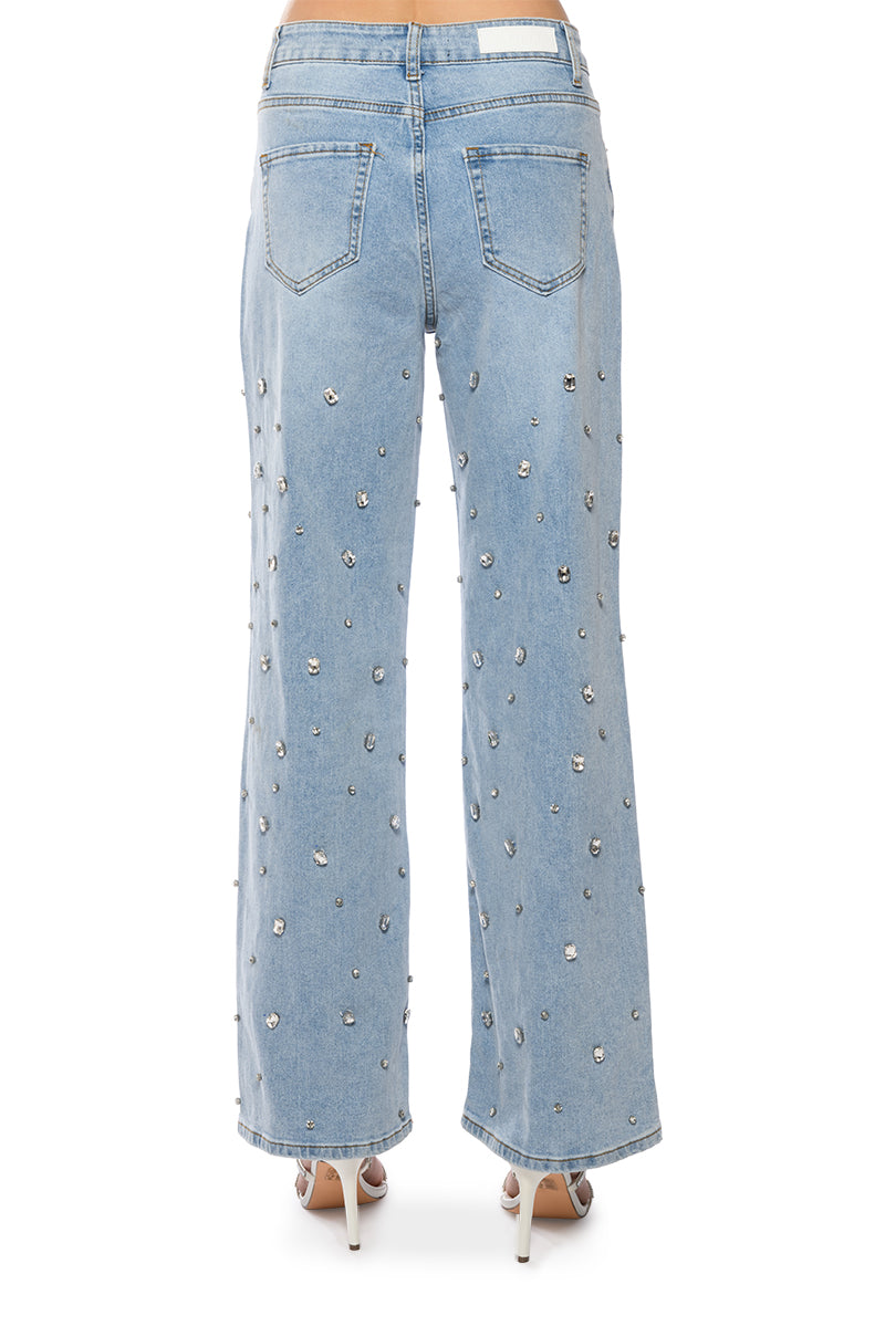 I SHINE RHINESTONE WIDE LEG