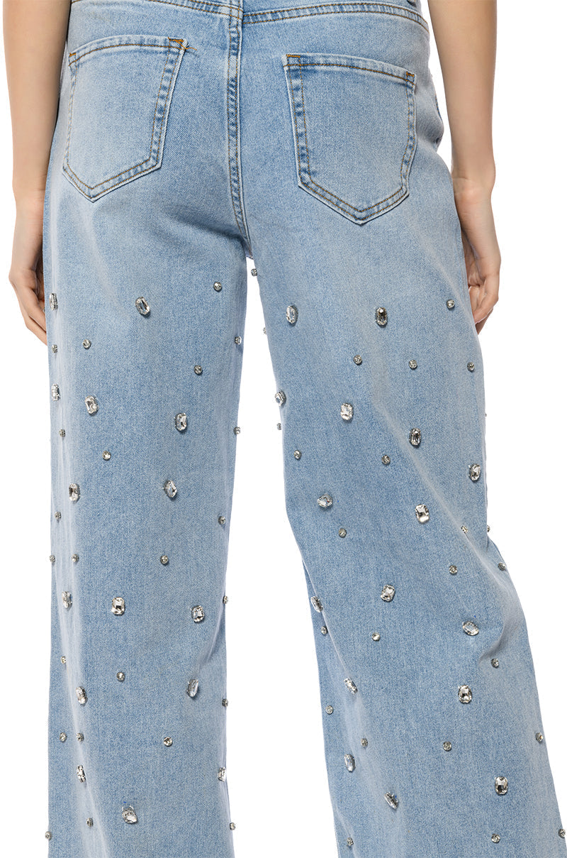 I SHINE RHINESTONE WIDE LEG