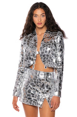 ICE ME OUT METALLIC MINI SKIRT