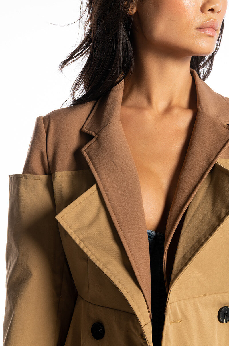 ILLUME OFF SHOULDER CLASS TRENCH BODY
