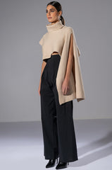 CHELSEA ASYMMETRICAL TURTLENECK SWEATER