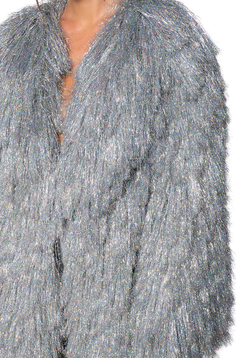 I'M SO FANCY TINSEL METALLIC SHAKET TRENCH