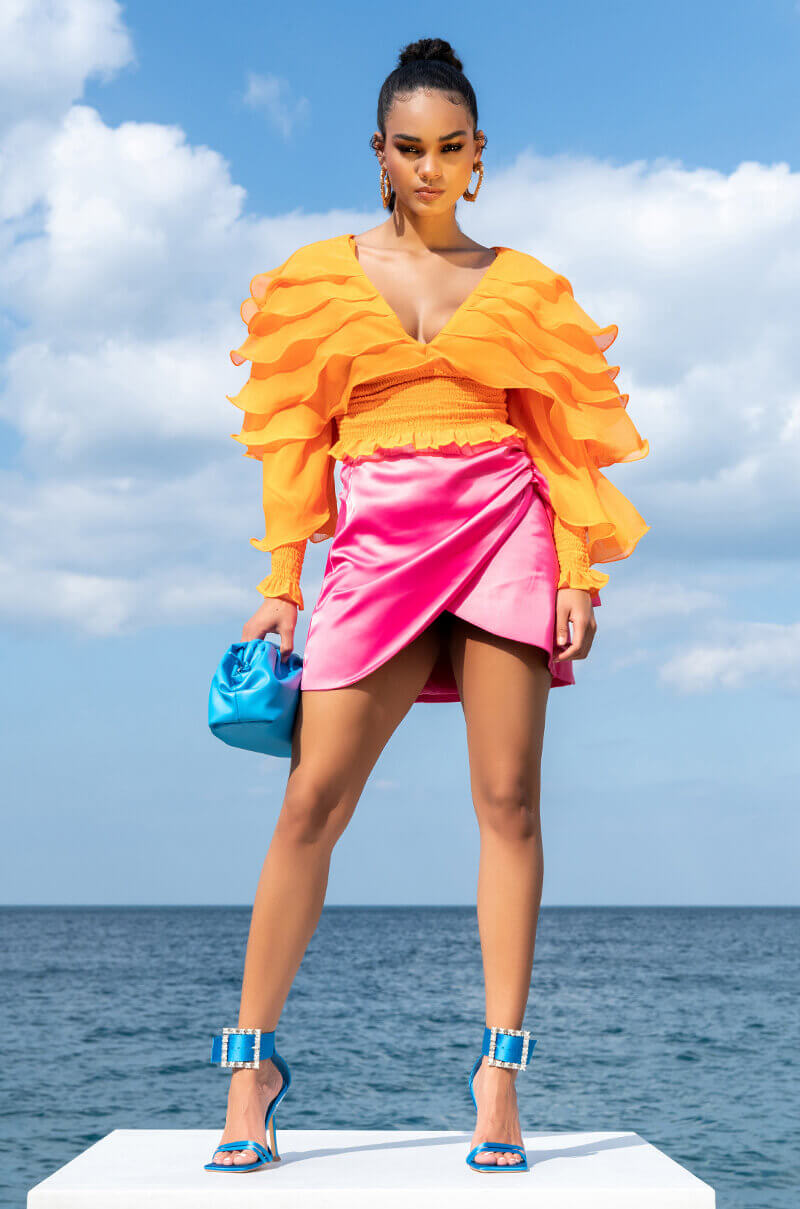 I'M SO FANCY RUFFLED LONG SLEEVE BLOUSE