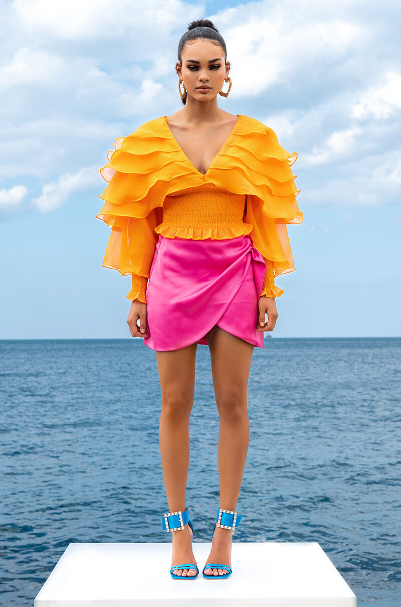 I'M SO FANCY RUFFLED LONG SLEEVE BLOUSE