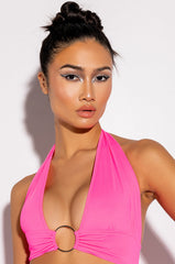 IN MY OWN LANE HALTER CROP TOP