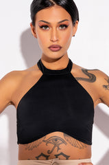 STAY IN YOUR LANE MOCK NECK CROP TOP
