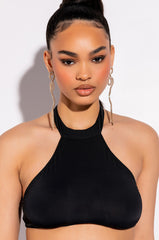 STAY IN YOUR LANE MOCK NECK CROP TOP