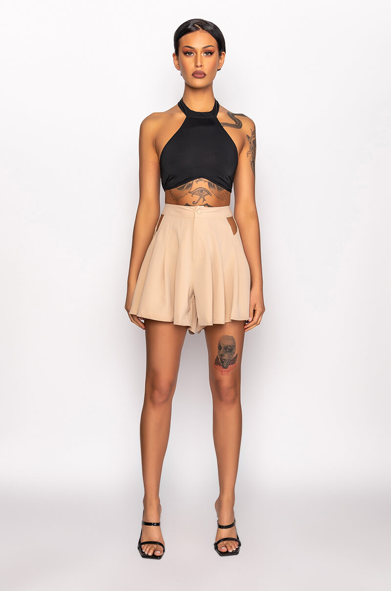 STAY IN YOUR LANE MOCK NECK CROP TOP
